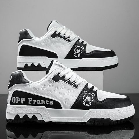 Giày thể thao nam GN06M OQQQ Sneaker Gấu Trắng Đen - Thời Trang Đi Học, Đi Chơi, Dễ Phối Đồ