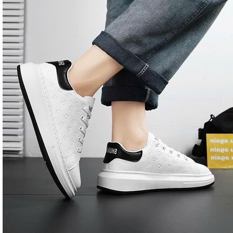 Giày Thể Thao Nam Cao Cấp GN12M MQ - Dập Vân Thời Trang Đi Học, Đi Chơi, Dễ Phối Đồ, Năm Mới Hot