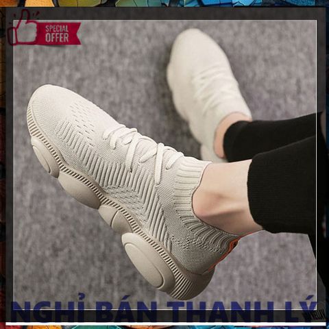 Giày Thể Thao Nam Sneaker G12 (Màu Kem) Cao Cấp Đế Bằng, Thoáng Khí, Phong Cách Hàn Quốc, Đi Học, Đi Chơi