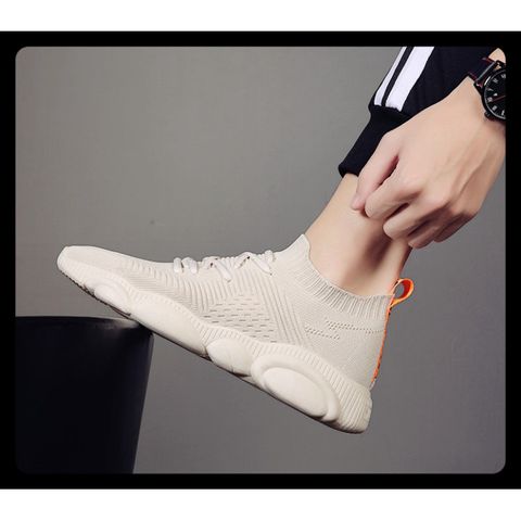 Giày Sneaker Nam G12 Kem - Thể Thao Cao Cấp Phong Cách Trẻ Trung - Dễ Dàng Phối Đồ, Đi Học, Đi Chơi, Thiết Kế Thoáng Khí