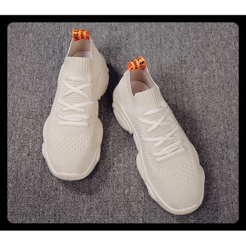 Giày Sneaker Nam G12 Kem - Thể Thao Cao Cấp Phong Cách Trẻ Trung - Dễ Dàng Phối Đồ, Đi Học, Đi Chơi, Thiết Kế Thoáng Khí