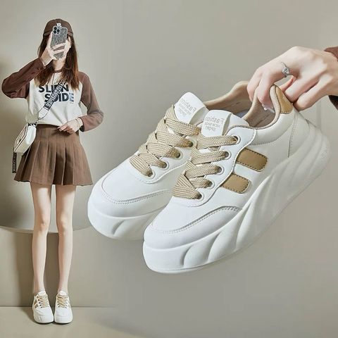 Giày Sneakers Nữ Độn Đế Bánh Mì Hàn Quốc - Thời Trang Đi Học Đi Chơi và Đi Làm - Phối Đồ Dễ Dàng