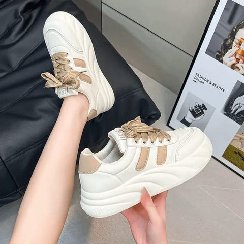 Giày Sneakers Nữ Độn Đế Bánh Mì Hàn Quốc - Thời Trang Đi Học Đi Chơi và Đi Làm - Phối Đồ Dễ Dàng
