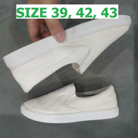 Giày Lười Nam Slip-on G16 Trắng - Thoáng Khí, Đế Bằng, Phối Đồ Dễ Dàng, Sale Thanh Lý Số Lượng Ít, Hình Ảnh Thật