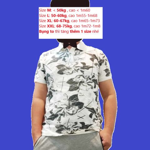 Áo Thun Nam Ngắn Tay Họa Tiết Hoa - Vải Cotton Cao Cấp Trắng, Co Giãn Tốt, Thoáng Mát, Dễ Dàng Phối Đồ