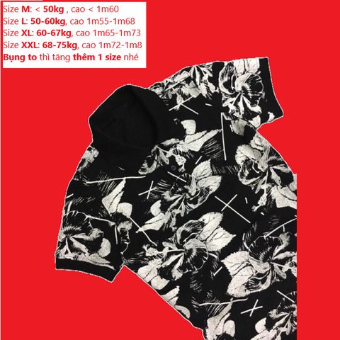 Áo Polo Nam Họa Tiết Hoa - Cotton Cao Cấp Thanh Lịch, Thấm Hút Mồ Hôi, 3 Màu Đen/Trắng/Xanh Than