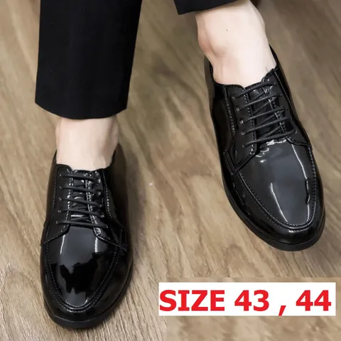 Giày Tây Nam Da Bóng H136 - Đế Cao Khâu Đế Chắc Chắn, Mẫu Mới Thời Trang Dễ Phối Đồ, Chất Lượng Cao Cấp