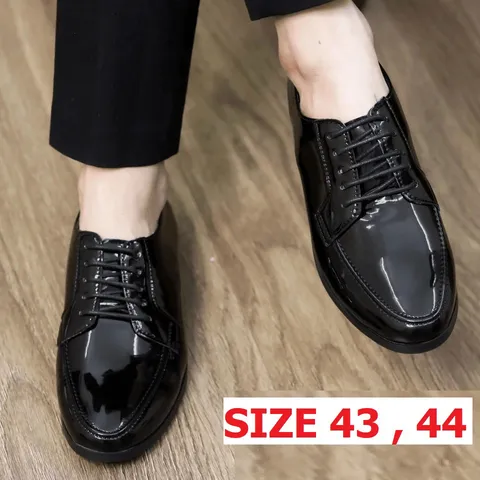 Giày Tây Nam Da Bóng H136 - Đế Cao Khâu Chắc Chắn, Thời Trang Dễ Phối Đồ Đi Học, Đi Chơi, Đi Làm