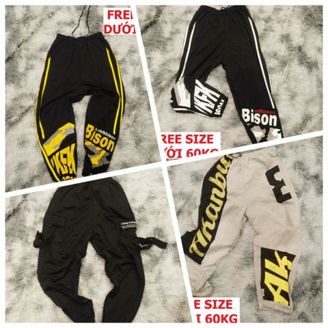 Quần Jogger Thể Thao Unisex FREESIZE Dưới 60kg - Quần Tập Gym Năng Động, Dễ Phối Đồ Cho Nam Nữ, Chất Liệu Mát Mẻ