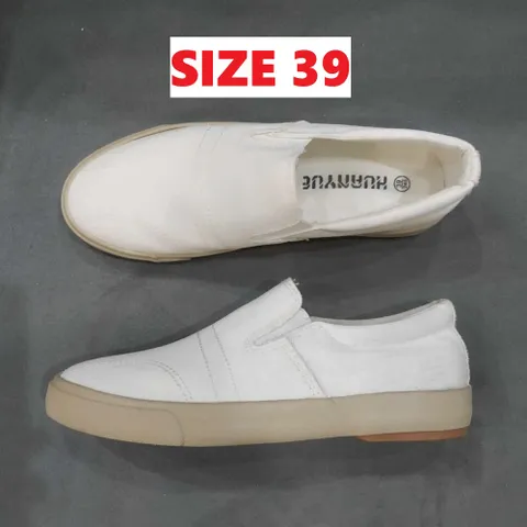 Giầy Lười Nam HUANY Vải Trắng Slip-On Thời Trang Đi Làm Đi Chơi - Phong Cách Năng Động Lịch Sự, Size 38-43