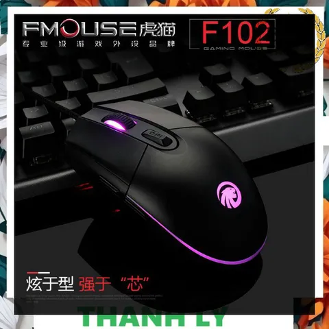 Chuột Chơi Game F102 RGB 3500DPI Ergonomic Đen Trắng - Phần Mềm Tùy Chỉnh, Thiết Kế Nhỏ Gọn, Hiệu Ứng Ánh Sáng 16 Triệu Màu