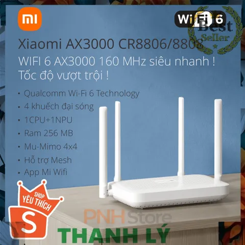 ⭐ ⭐ ⭐ Bộ phát Router Wifi XM AX3000 CR8808 - Hiệu Năng Cao, Giá Tốt Chuẩn WIFI 6 Hỗ trợ Mesh , Cộng nghệ OFDMA , 2 băng