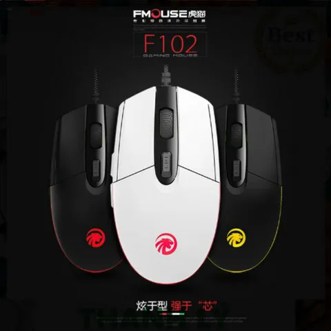 Chuột Chơi Game F102 RGB 3500DPI Ergonomic - Thiết Kế Nhỏ Gọn Đen Trắng, Phù Hợp Cho Game Thủ và Văn Phòng