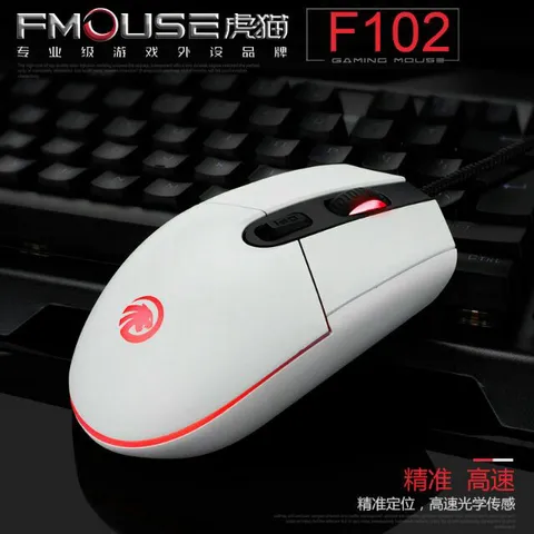 Chuột Chơi Game F102 RGB 3500DPI Ergonomic - Thiết Kế Nhỏ Gọn Đen Trắng, Phù Hợp Cho Game Thủ và Văn Phòng