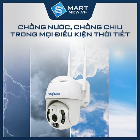 Camera Giám Sát Ngoài Trời Xoay 360 Độ Magicsee ZS120 - Chống Nước tiêu chuẩn IP68, Full HD 1080, Hồng Ngoại, Đàm Thoại 2 Chiều, Cảnh Báo Chuyển Động