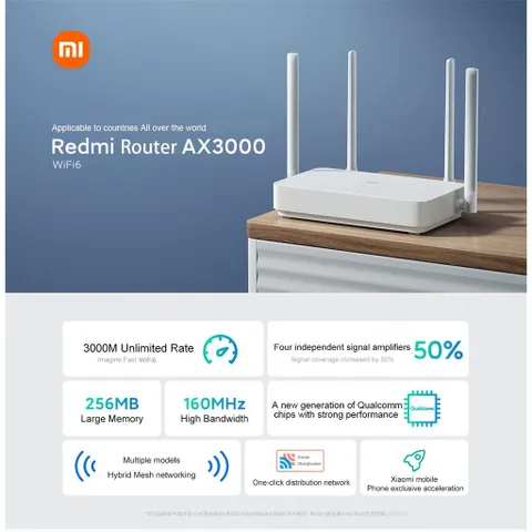 ⭐ ⭐ ⭐ Bộ phát Router Wifi XM AX3000 CR8808 Chuẩn WIFI 6 Hỗ trợ Mesh , Cộng nghệ OFDMA , 2 băng tần 2.4Ghz và 5Ghz , tải