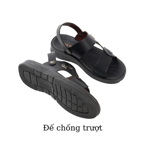 Dép Nam Quai Ngang Da Cao Cấp - Đế Cao Su Non D05 Thời Trang Mới Dễ Phối Đồ, Đi Học, Đi Chơi, Đi Làm