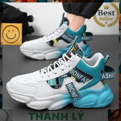 Giày Thể Thao Nam Cao Cổ Offwhite Loang Đế - Fashion Mới Nhất Kiểu Dáng Đang Hot Trend, Thích Hợp Đi Học, Đi Chơi