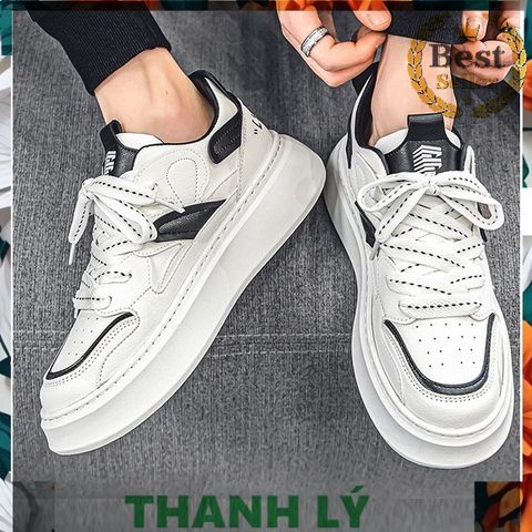 Giày Thể Thao Nam Sneakers Đế Bằng Hàn Quốc Mã GH28 - Thời Trang Mới Dễ Phối Đồ, Siêu Hack Dáng, Đi Học Đi Chơi