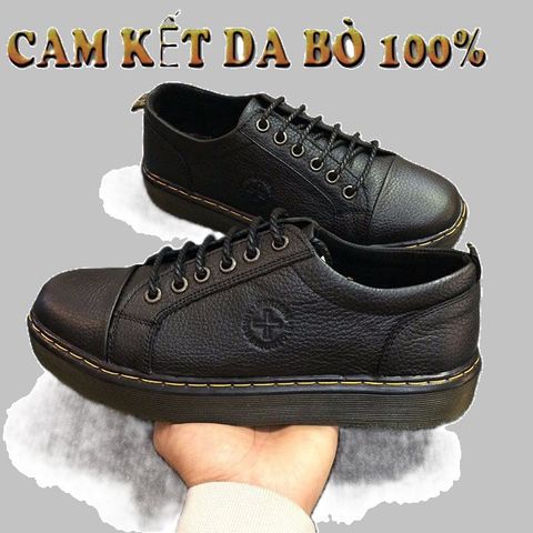Giày Nam Đốc Tờ Buộc Dây Da Bò Cao Cấp Đế Cao Su Siêu Bền - Giày Phượt Bảo Hộ Thời Trang Đi Học, Đi Chơi, Đi Làm