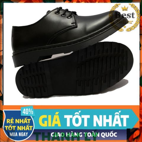 Giày da nam D.R màu đen - Giày thời trang đế cao su đúc, bền đẹp phù hợp đi học, đi chơi, đi làm.