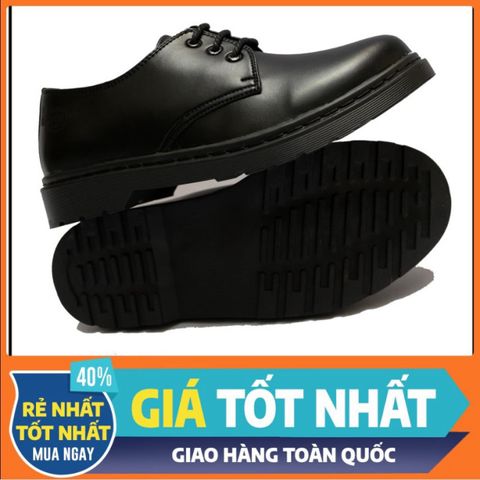 Giày da nam D.R màu đen - Giày thời trang đế cao su đúc, bền đẹp phù hợp đi học, đi chơi, đi làm.