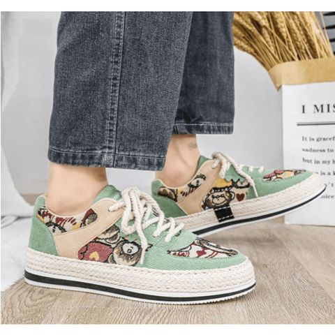 Giày Nam Thổ Cẩm Mẫu Mới Kiểu Dáng Trẻ Trung, Năng Động, Hot Trend - Mã 397 Dễ Phối Đồ Thời Trang