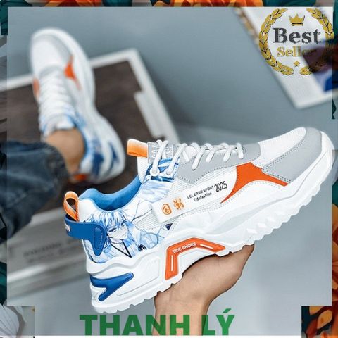 Giày Sneaker Nam Tăng Chiều Cao Họa Tiết Hoạt Hình Thời Trang mã P2 - Giày Mới Đi Học, Đi Chơi Cho Nam