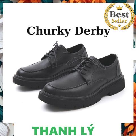 Giày Tây Nam CHUNKY Cổ Thấp Kiểu Công Sở - Đế Khâu Chắc Chắn Thời Trang Dễ Phối Đồ Cho Đi Học, Đi Chơi, Đi Làm