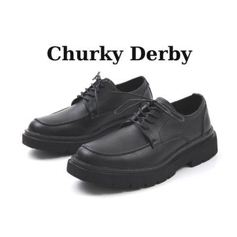 Giày Tây Nam CHUNKY Cổ Thấp Kiểu Công Sở - Đế Khâu Chắc Chắn Thời Trang Dễ Phối Đồ Cho Đi Học, Đi Chơi, Đi Làm