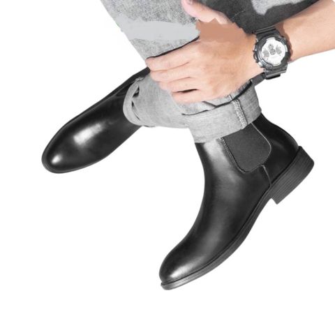 Giày boots nam Chelsea Classic - Đế khâu thời trang, phong cách thanh lịch, phù hợp với mọi outfit, chất liệu da cao cấp, tăng chiều cao 3cm