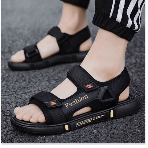 Sandal nam 2 quai ngang nối Fashion đi học đi chơi dễ phối đồ