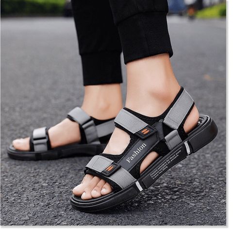 Sandal nam 2 quai ngang nối Fashion đi học đi chơi dễ phối đồ