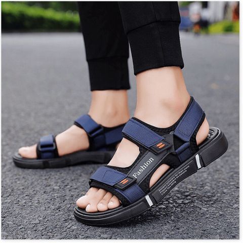 Sandal nam 2 quai ngang nối Fashion đi học đi chơi dễ phối đồ