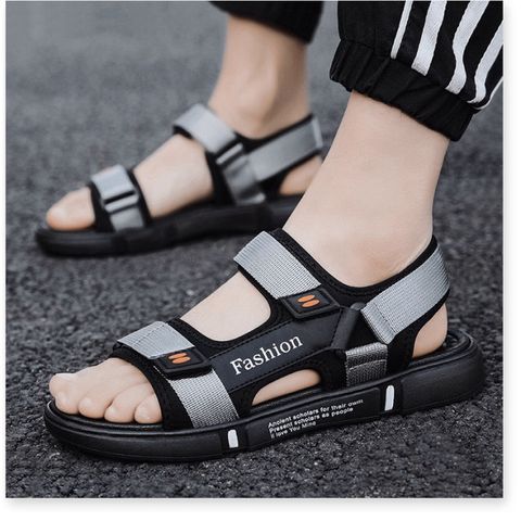 Sandal nam 2 quai ngang nối Fashion đi học đi chơi dễ phối đồ