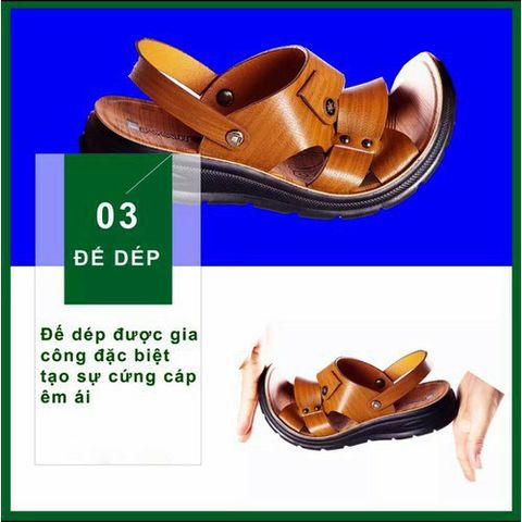 Dép Nam Da Bò Cao Cấp - Bảo Hành 1 Năm, Siêu Bền & Thời Trang Mới - Giày Quai Da Chất Lượng, Dễ Phối Đồ