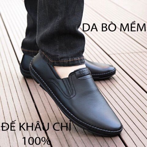 Giày Lười Nam Da Bò Cao Cấp - Phong Cách Trẻ Trung, Năng Động, Chất Liệu Đế Cao Su Êm - Hàng Xuất Khẩu Chính Hãng
