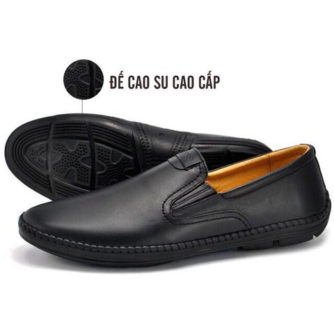 Giày Lười Nam Da Bò Cao Cấp - Phong Cách Trẻ Trung, Năng Động, Chất Liệu Đế Cao Su Êm - Hàng Xuất Khẩu Chính Hãng