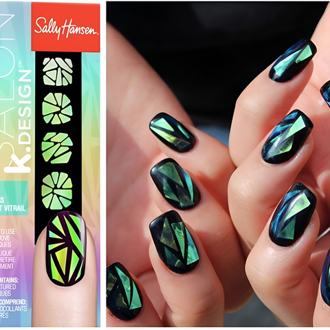 Sticker dán móng tay mảnh kính Sally Hansen Salon K Design - Họa tiết Vitrail 16 miếng, Dễ Dàng, Thời Trang, Làm Đẹp Móng Tay