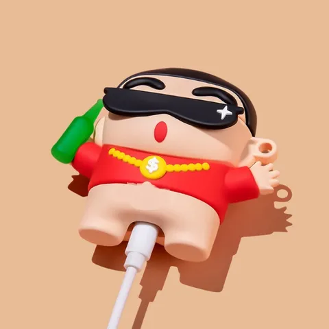 Vỏ Bọc Airpods Silicon Dẻo - Thiết Kế SHIN Tài Phiệt Cho Hộp Sạc AirPods 1 2 - Phụ Kiện Thời Trang Tai Nghe