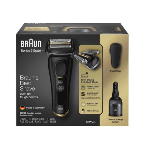 Máy Cạo Râu Braun 9320CC Serie 9 - Công Nghệ Cạo Râu Hiệu Quả Nhất, Chống Thấm Nước, Sạc 1 Tháng, Trạm Clean & Charge