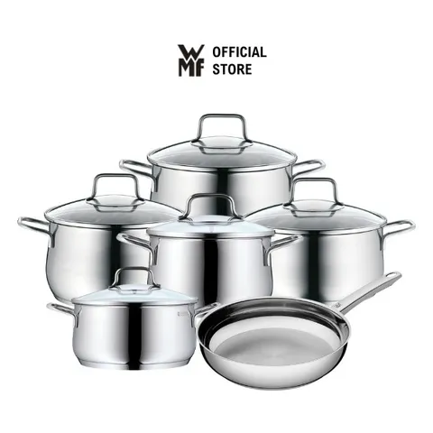 Bộ Nồi WMF Brillant 6-Piece Set - Bộ Nồi Inox Chống Dính Cao Cấp Cho Mọi Loại Bếp - Thép Không Gỉ Chất Lượng Đức