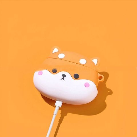 Vỏ Bọc Silicon AirPods 1 2 PRO Chó Shiba Inu - Bao Tại Nghe Chịu Lực, Thiết Kế Độc Đáo, Phụ Kiện Thời Trang