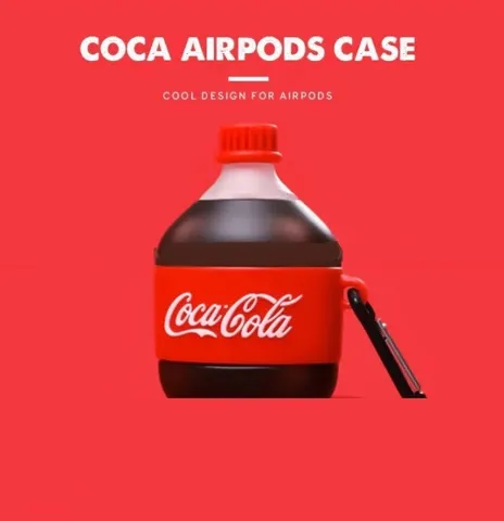 [ ᴄᴀꜱᴇ ᴀɪʀᴘᴏᴅ ]  Vỏ Bọc Airpods 1 2 PRO ( Chai nước ngọt Coca Cola ) Cho Hộp Sạc Tai Nghe AirPods 1 2 PRO
