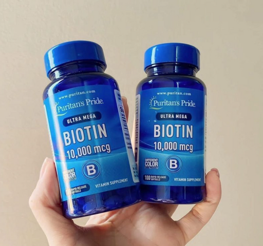 Viên uống mọc tóc Puritans Pride Ultra Mega Biotin 10000 Mcg 100 viên