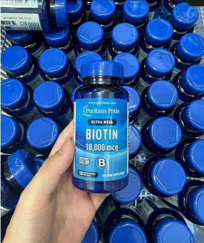 Viên uống mọc tóc Puritans Pride Ultra Mega Biotin 10000 Mcg 100 viên