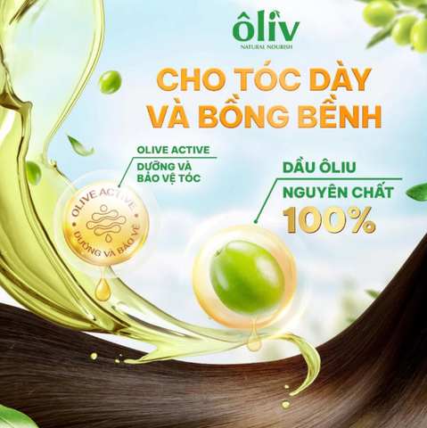 Dầu Gội Oliv Natural Nourish 650ml - Chăm Sóc Tóc Chắc Khỏe, Cung Cấp Độ Ẩm Từ Thiên Nhiên, Bảo Vệ Tóc Khỏi Tác Nhân Gây Hại