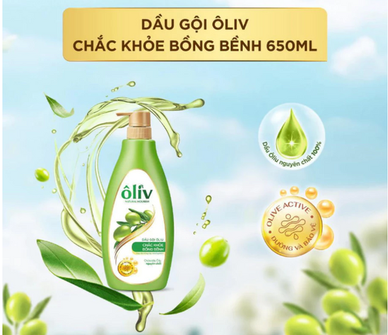 Dầu Gội Oliv Natural Nourish 650ml - Chăm Sóc Tóc Chắc Khỏe, Cung Cấp Độ Ẩm Từ Thiên Nhiên, Bảo Vệ Tóc Khỏi Tác Nhân Gây Hại