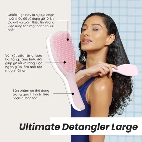 Lược Tangle Teezer Ultimate Detangler - Gỡ Rối Tóc Ướt Tối Ưu, Giảm Gãy Rụng Tóc, Phù Hợp Tóc Thẳng và Xoăn