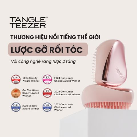 Lược Tangle Teezer Compact Styler - Lược tạo kiểu du lịch cho tóc thẳng và xoăn, gỡ rối hiệu quả, thiết kế tiện lợi